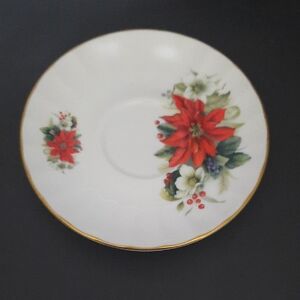 Crown Trent Poinsettia  Saucer with Gold Accent